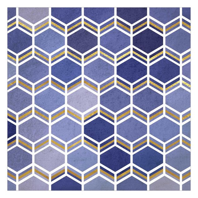 Wanddeko Esszimmer Hexagonträume Muster in Indigo