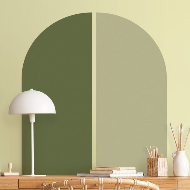 Wanddeko grün Halbbogen Set Dunkelgrün - Olive