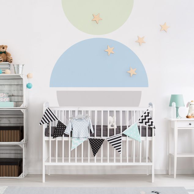 Wanddeko Babyzimmer Halbkreis - Pastellblau