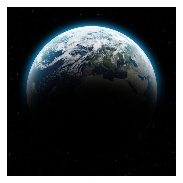 Wanddeko Treppenhaus Illuminated Planet Earth