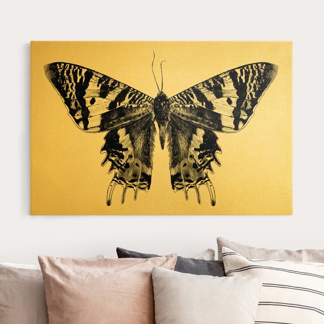 Wanddeko Wohnzimmer Illustration fliegender Madagaskar Schmetterling