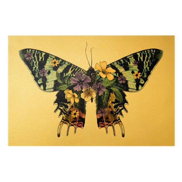 Schmetterlinge Leinwand Illustration floraler Madagaskar Schmetterling
