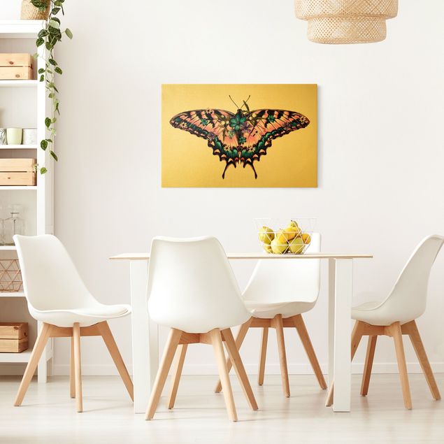 Wanddeko Büro Illustration floraler Tiger Schwalbenschwanz