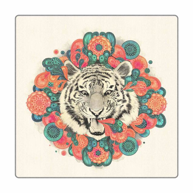 Wanddeko Malerei Illustration Tiger Zeichnung Mandala Paisley