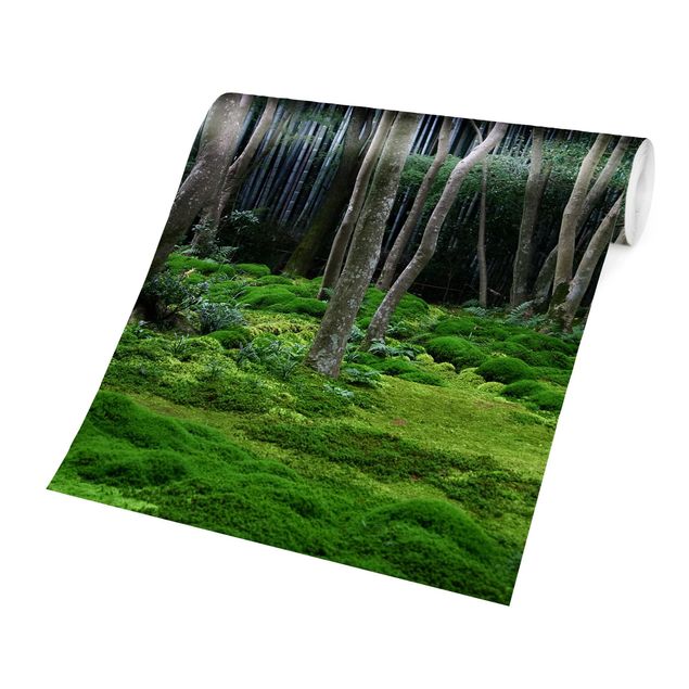 Wanddeko grün Japanischer Wald