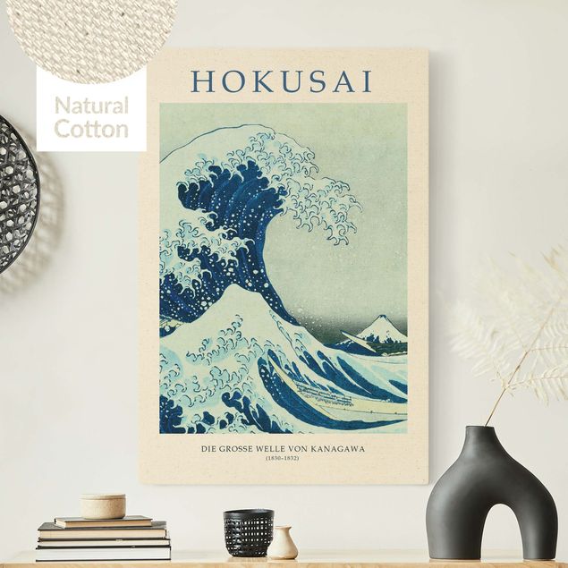 Wanddeko blau Katsushika Hokusai - Die grosse Welle von Kanagawa - Museumsedition