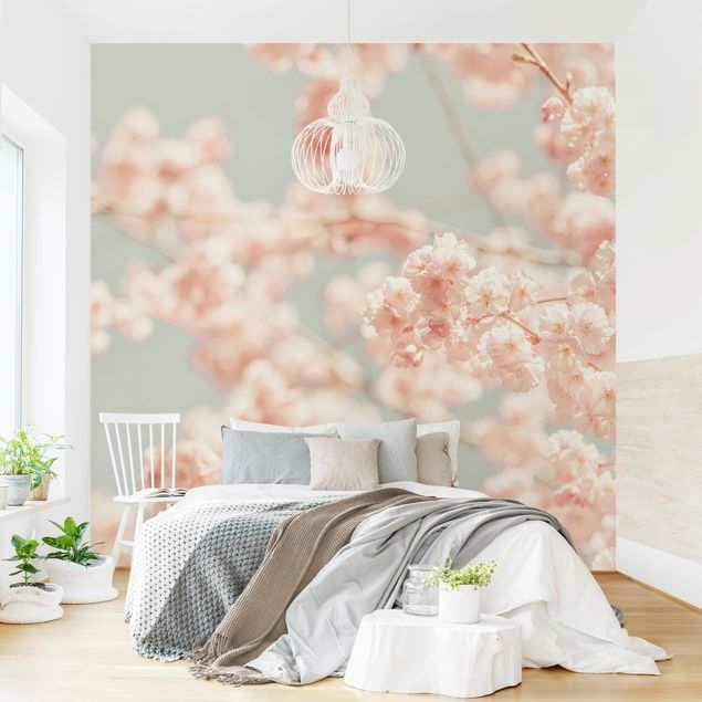 Wanddeko Wohnzimmer Kirschblüten Glow