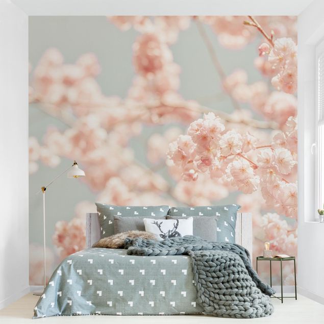 Wanddeko Schlafzimmer Kirschblüten Glow