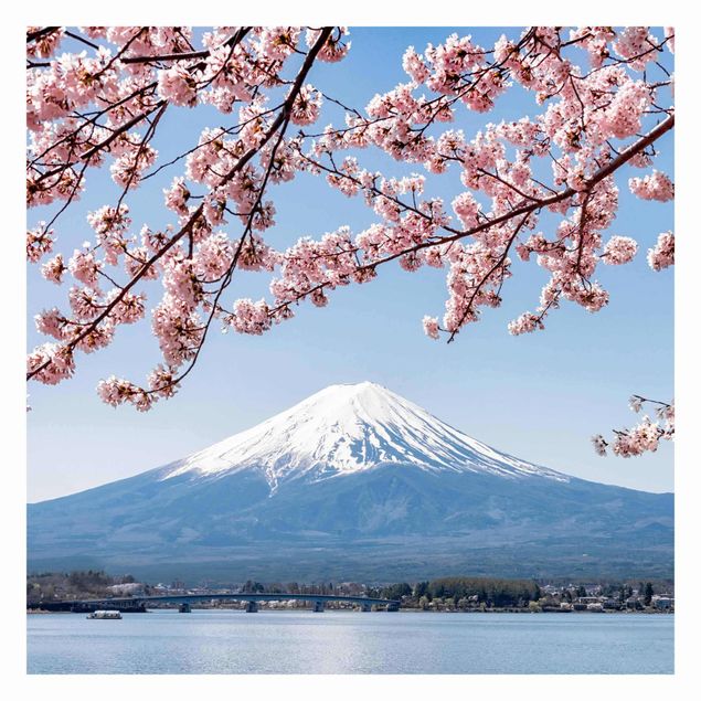 Deko Kirschblüte Kirschblüten mit Berg Fuji