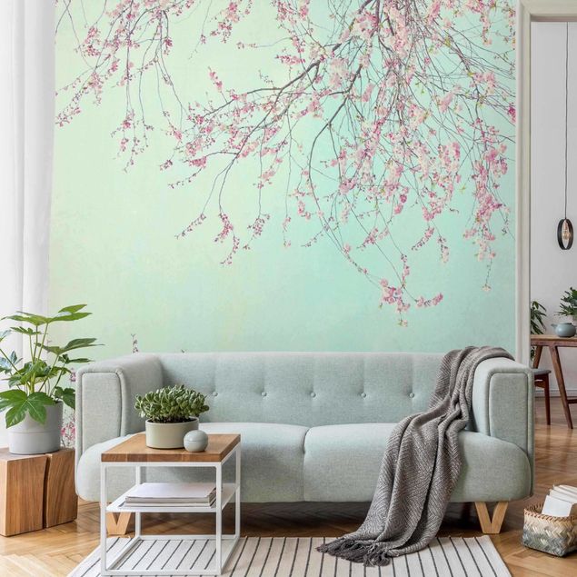 Wanddeko Wohnzimmer Kirschblütensehnsucht