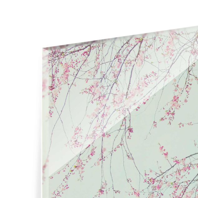 Wanddeko über Sofa Kirschblütensehnsucht