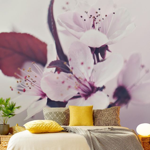 Wanddeko Schlafzimmer Kirschblütenzweig Altrosa