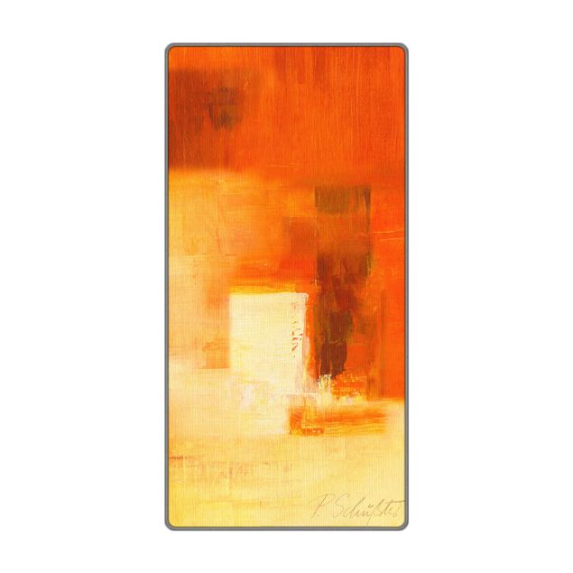 Deko Abstrakt Komposition in Orange und Braun 03