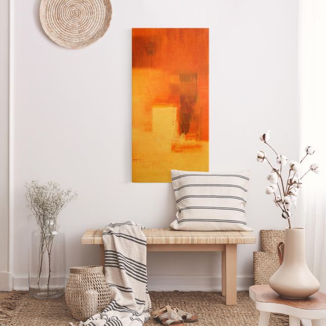 Wanddeko Esszimmer Komposition in Orange und Braun 03