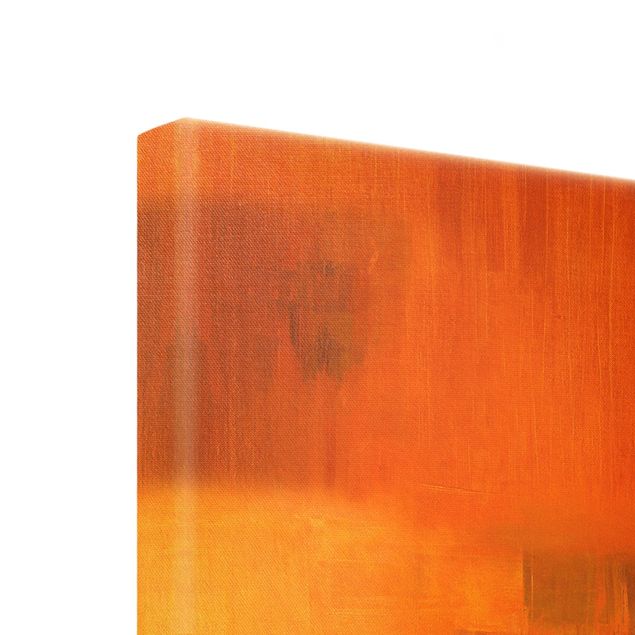 Wanddeko Treppenhaus Komposition in Orange und Braun 03