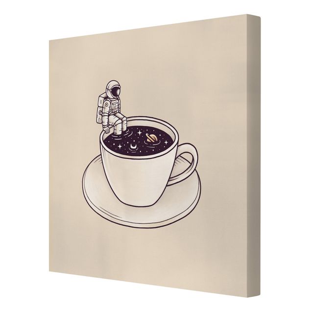 Wanddeko über Sofa Kosmischer Kaffee
