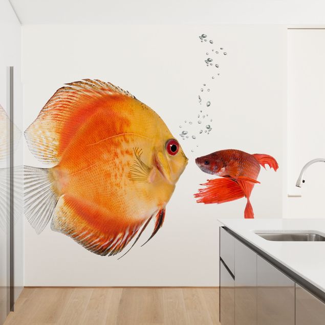 Wanddeko Wohnzimmer Küssende Fische