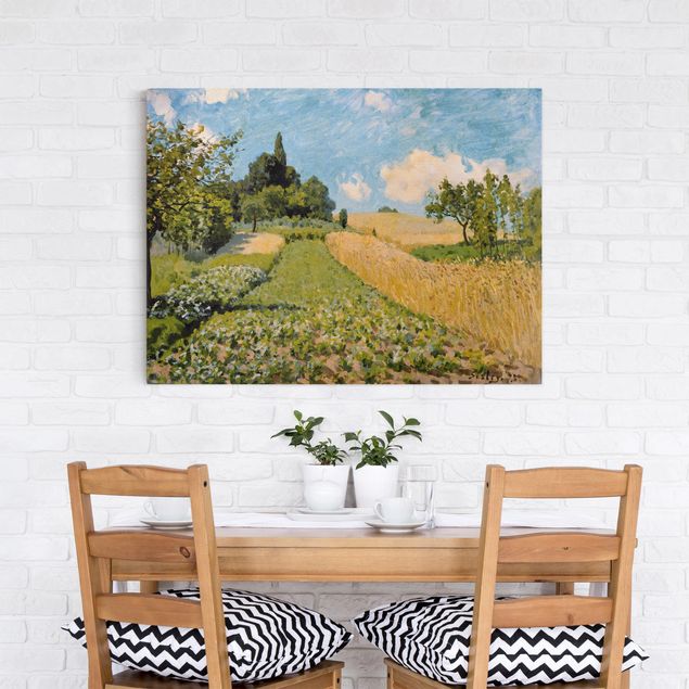 Wanddeko Schlafzimmer Alfred Sisley - Sommerlandschaft mit Feldern