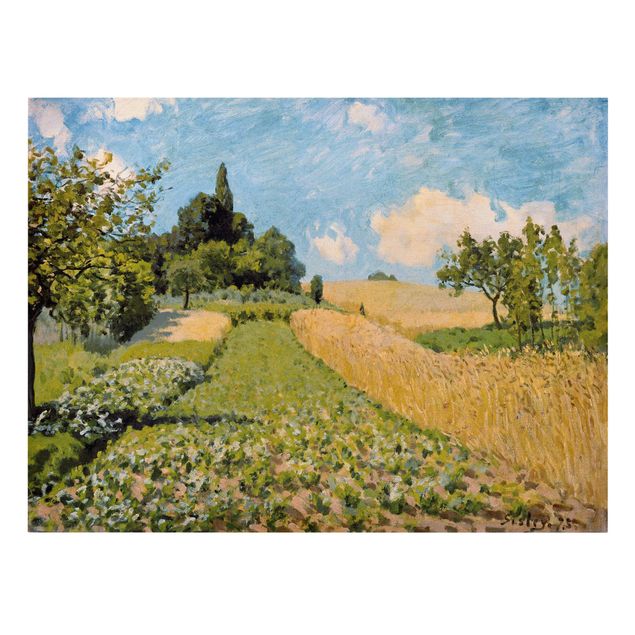Wanddeko Esszimmer Alfred Sisley - Sommerlandschaft mit Feldern