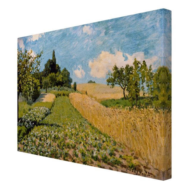 Wanddeko Büro Alfred Sisley - Sommerlandschaft mit Feldern