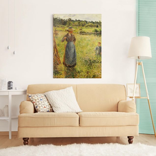 Wanddeko Wohnzimmer Camille Pissarro - Die Heumacherin