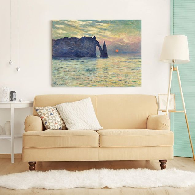 Wanddeko Wohnzimmer Claude Monet - Felsen Sonnenuntergang
