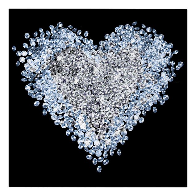 Leinwandbild - Diamant Herz - Quadrat 1:1