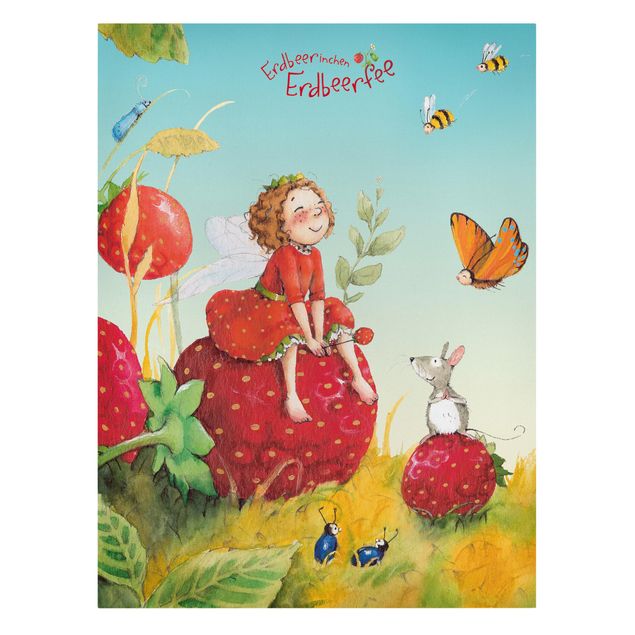 Wanddeko rot Erdbeerinchen Erdbeerfee - Zauberhaft