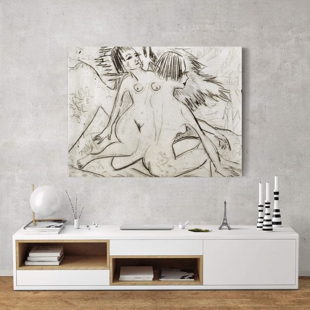 Wanddeko Schlafzimmer Ernst Ludwig Kirchner - Zwei Mädchenakte