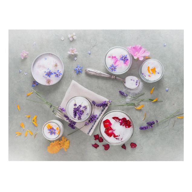 Wanddeko Gewürze & Kräuter Essbare Blüten mit Lavendelzucker