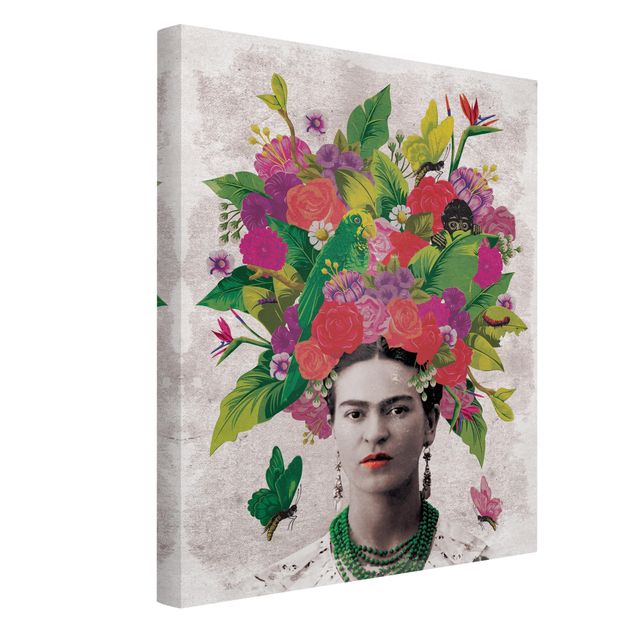 Wanddeko Flur Frida Kahlo - Blumenportrait