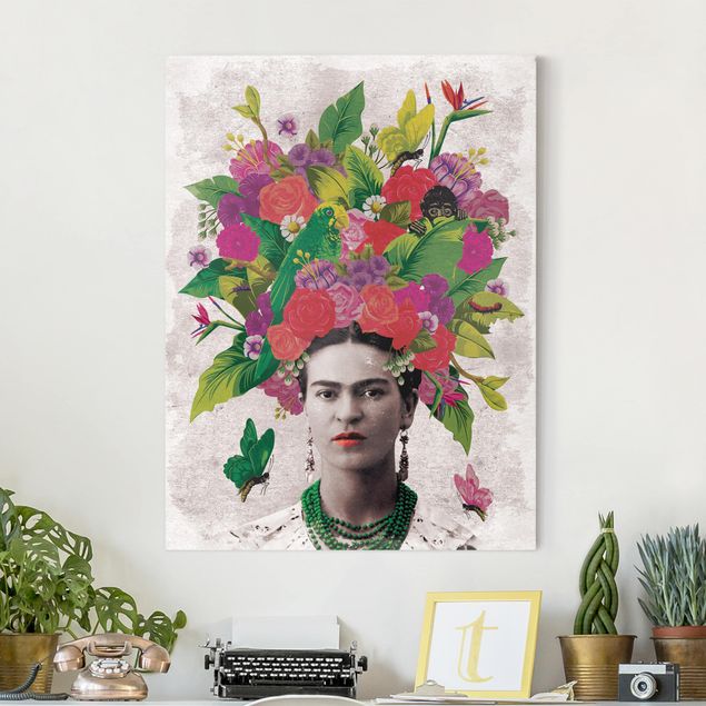 Wanddeko Küche Frida Kahlo - Blumenportrait