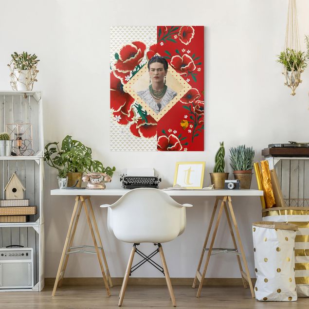 Mohnbilder auf Leinwand Frida Kahlo - Mohnblüten