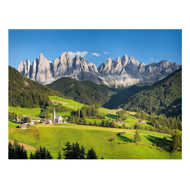 Leinwandbild - Geislerspitzen in Südtirol - Quer 4:3