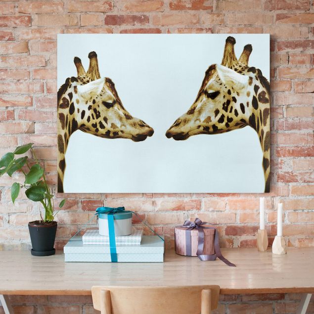 Wanddeko Wohnzimmer Giraffes in Love