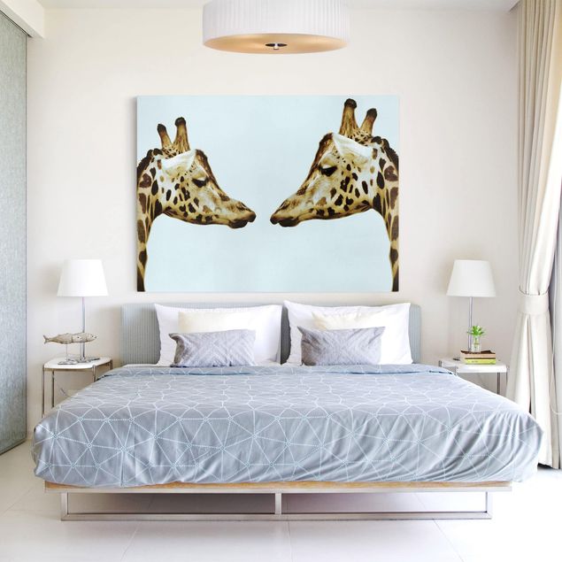 Giraffen Bilder auf Leinwand Giraffes in Love