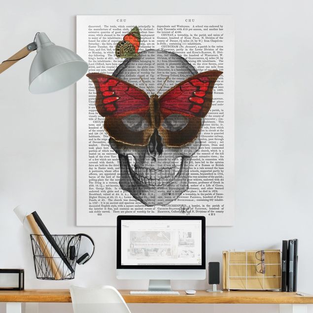 Wanddeko Wohnzimmer Grusellektüre - Schmetterlingsmaske