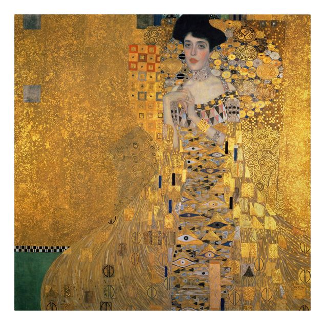 Leinwandbild Gustav Klimt - Kunstdruck Bildnis der Adele Bloch-Bauer I - Quadrat 1:1 -Jugendstil