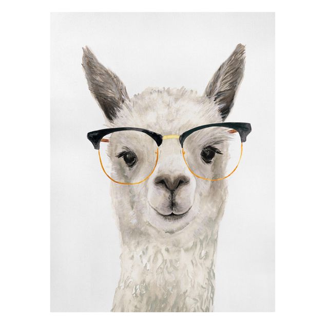 Wanddeko Esszimmer Hippes Lama mit Brille I