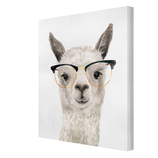 Wanddeko Büro Hippes Lama mit Brille I