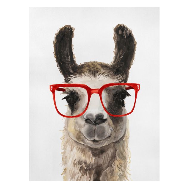 Wanddeko Esszimmer Hippes Lama mit Brille II