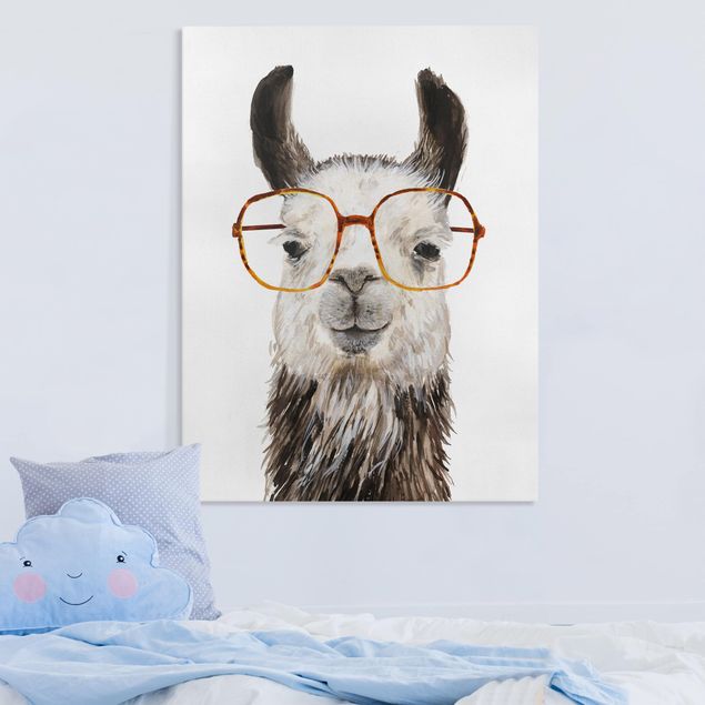 Deko Kinderzimmer Hippes Lama mit Brille IV
