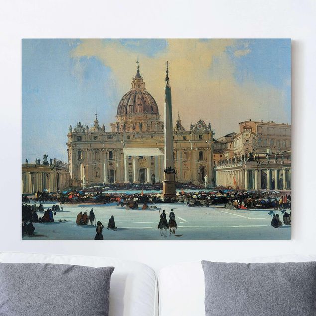 Wandbilder Italien Ippolito Caffi - Papstsegnung in Rom