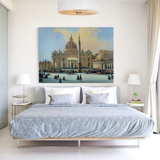 Wanddeko Schlafzimmer Ippolito Caffi - Papstsegnung in Rom