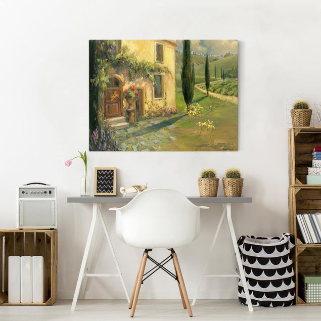 Wanddeko Flur Italienische Landschaft - Zypresse