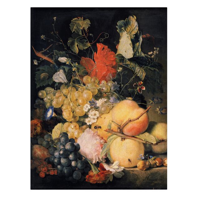 Wanddeko Flur Jan van Huysum - Früchte Blumen und Insekten