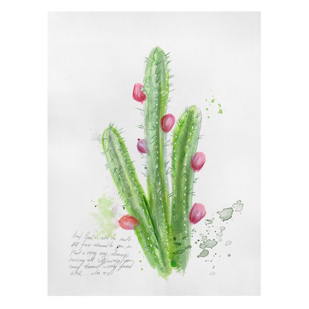 Wanddeko grün Kaktus mit Bibelvers II