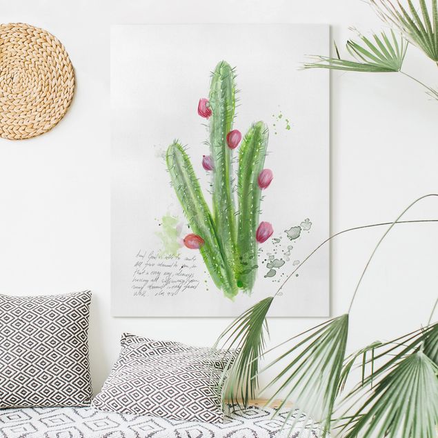 Wanddeko Wohnzimmer Kaktus mit Bibelvers II