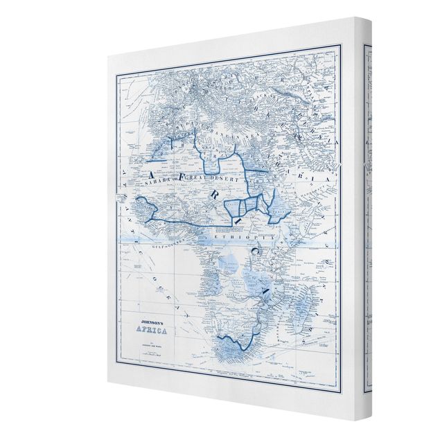 Wanddeko Büro Karte in Blautönen - Afrika