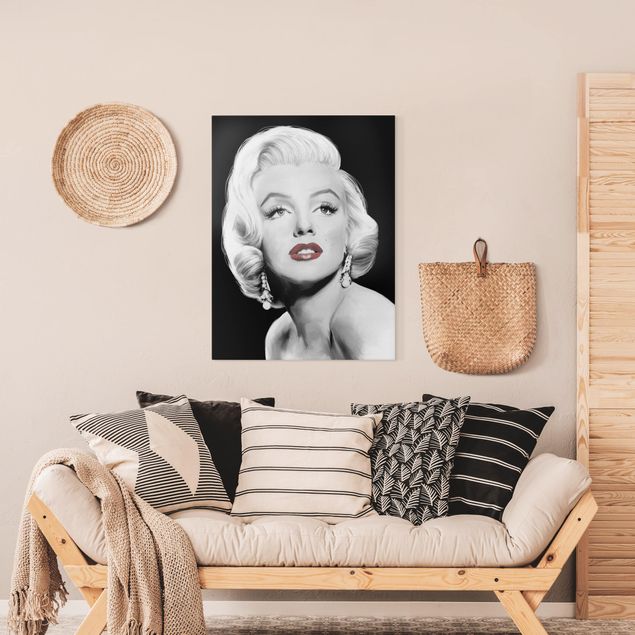 Wanddeko Schlafzimmer Marilyn mit Ohrschmuck